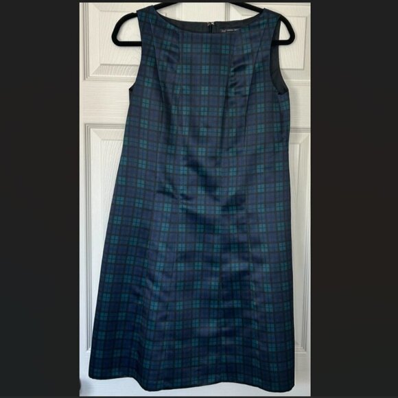 Brooks Brothers Dresses & Skirts - Brooks Brothers 346 Fit & Flare Dress Womens 8 Petite Blue Tartan Plaid Back Zip